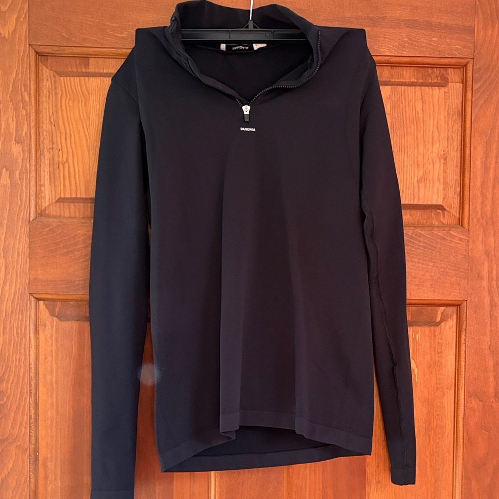 Pangaia Black Long Sleeve Quarter-Zip Top